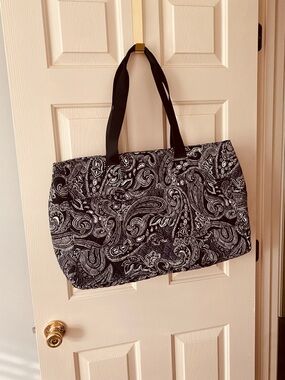 Vera Bradley Black and White Paisley Travel Tote